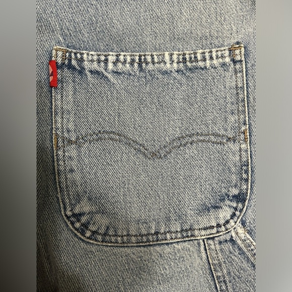 Vintage 90s NASA Y2K Backward S Acid Wash Button Fly Denim Overalls - Picture 11 of 16